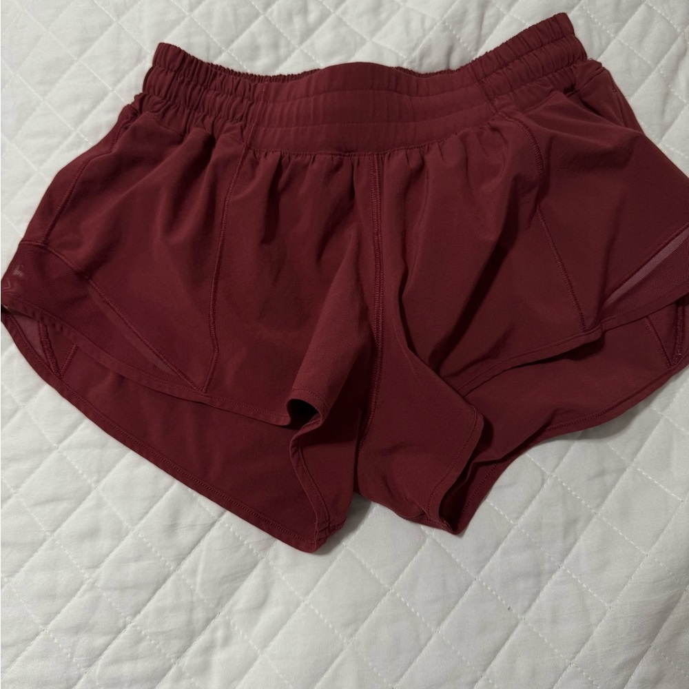 Lululemon Athletica Maroon Athletic Shorts